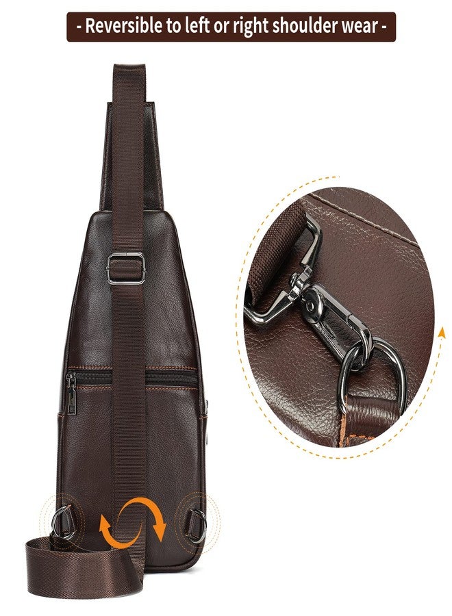 NIUCUNZH Leather Bag, Metal Buckle Crossbody Bags Shoulder Cross Chest Pack Small Travel Backpack for Men and Women - Image 4